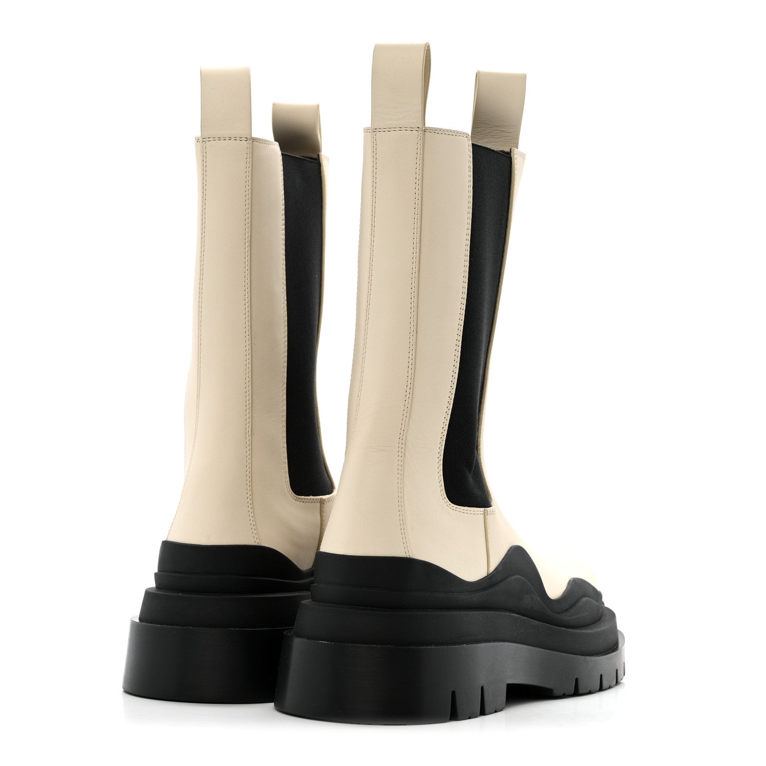 Bottega Veneta Calfskin The Tire Chelsea Boots 38 Sea Salt Black 5 of 13