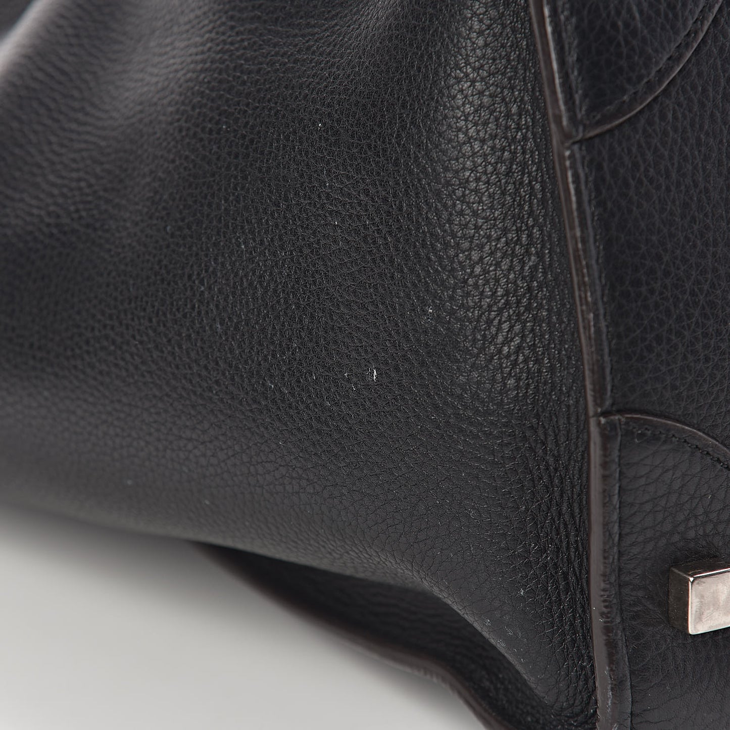 Drummed Calfskin Mini Luggage Black