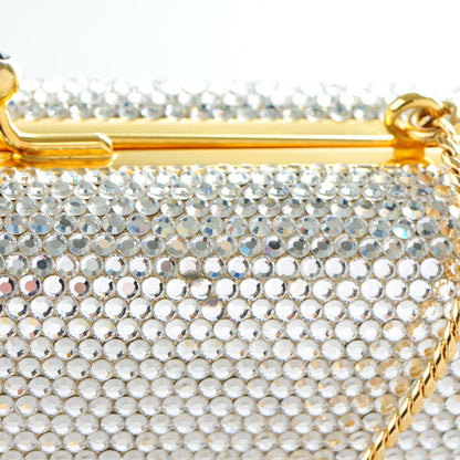 Judith Leiber Swarovski Crystal Minaudiere Clutch Silver 5 of 7