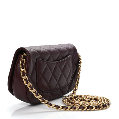 Chanel Calfskin Quilted Coco Mail Clutch With Chain Burgundy 3 of 10