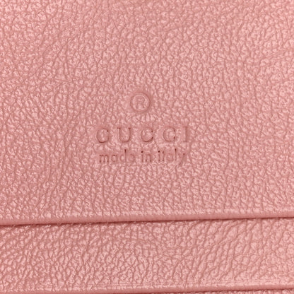 Gucci Azalea Calfskin Enamel Matelasse Diagonal Torchon GG Marmont Card Case New Cherry Red Wild Rose 6 of 8