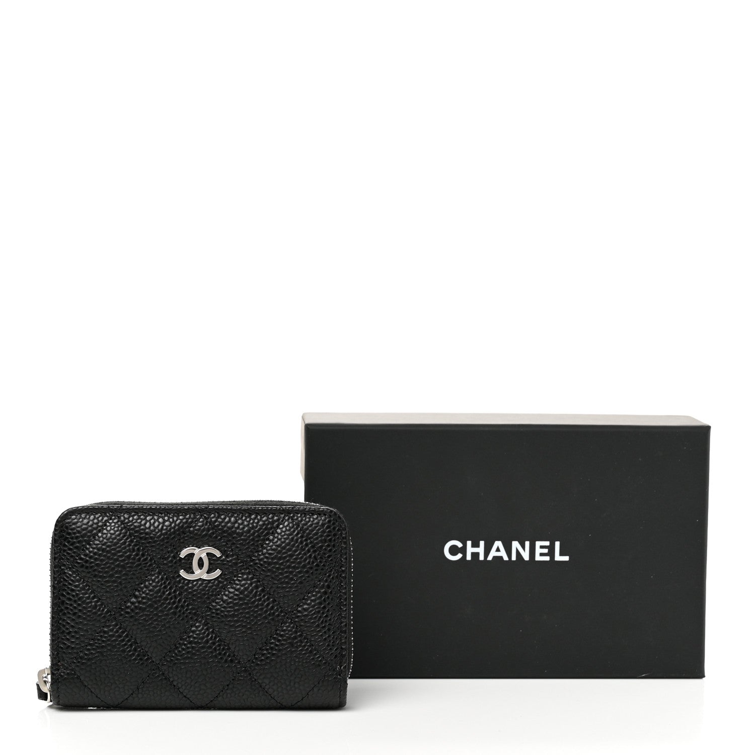 Chanel Caviar Quilted Zip Coin Purse Black 9 of 9