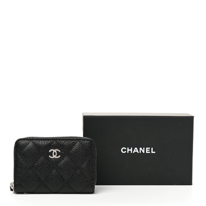 Chanel Caviar Quilted Zip Coin Purse Black 9 of 9