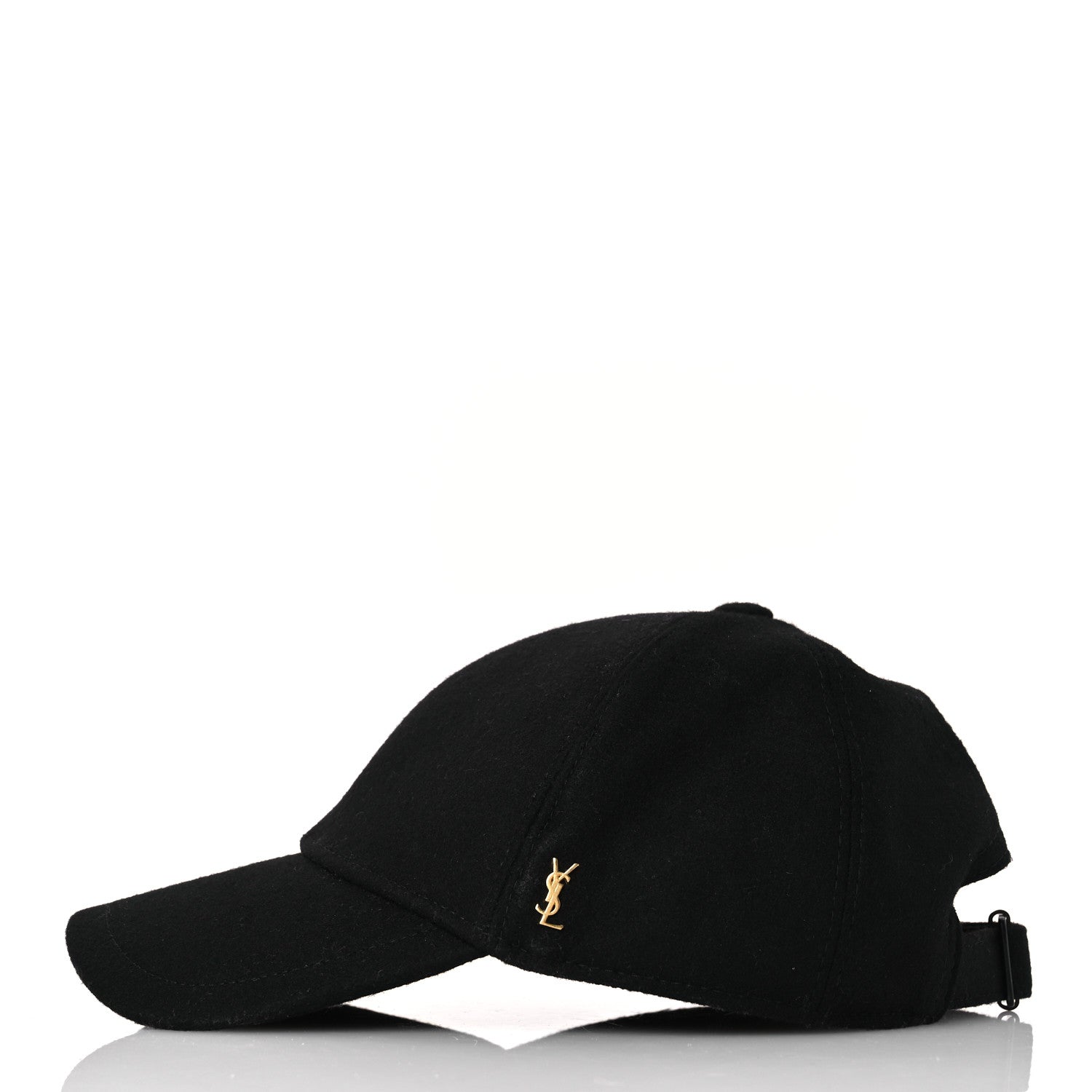 Saint Laurent Wool Felt Monogram Baseball Cap 57 Black 4 of 9