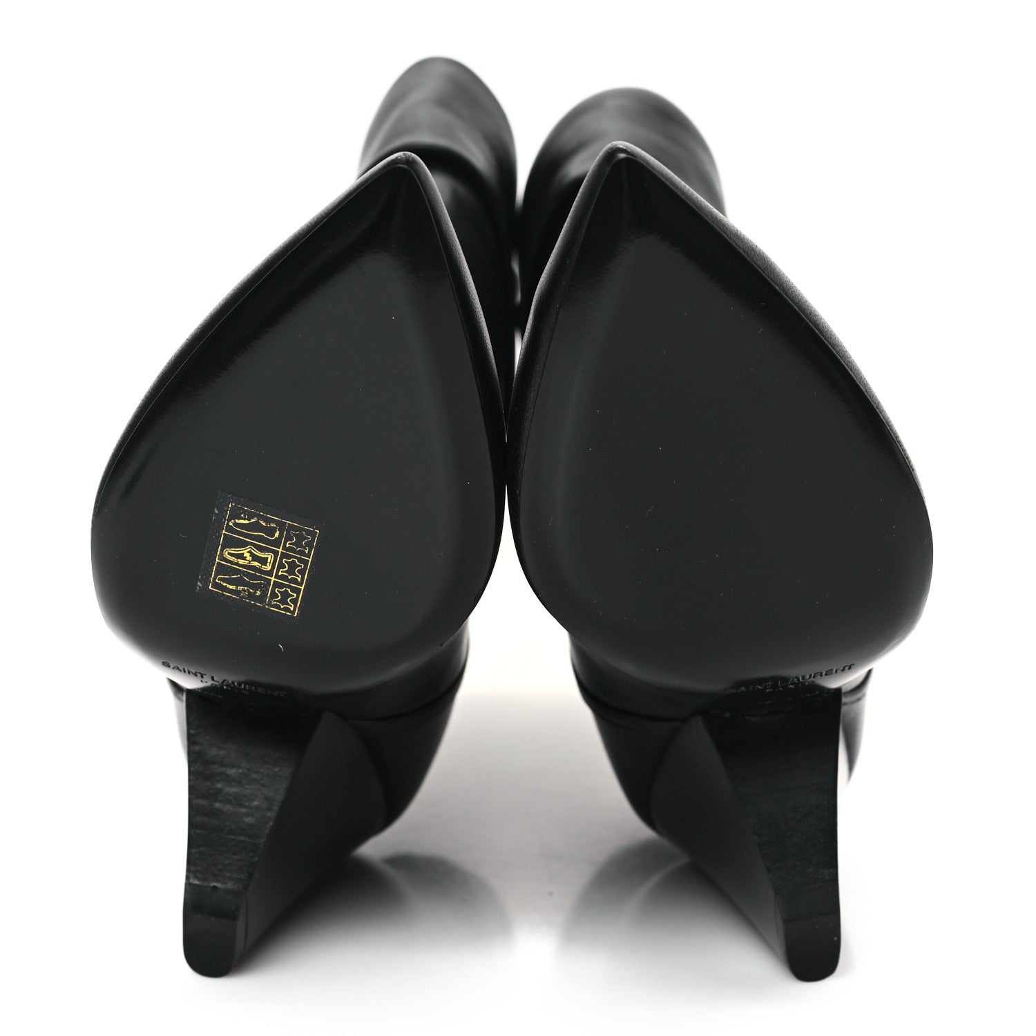 Saint Laurent Calfskin Liz 85 Wedge Booties 36.5 Black 5 of 8