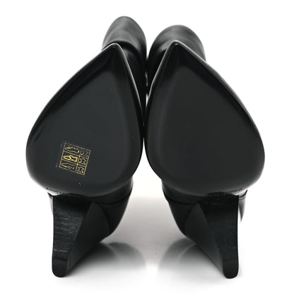 Saint Laurent Calfskin Liz 85 Wedge Booties 36.5 Black 5 of 8