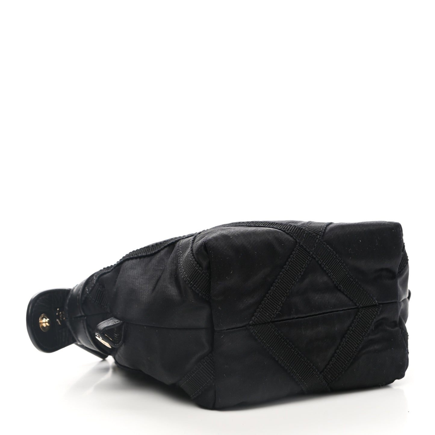 Nylon Grosgrain Quilted Lifestyle Clutch with Chain Black