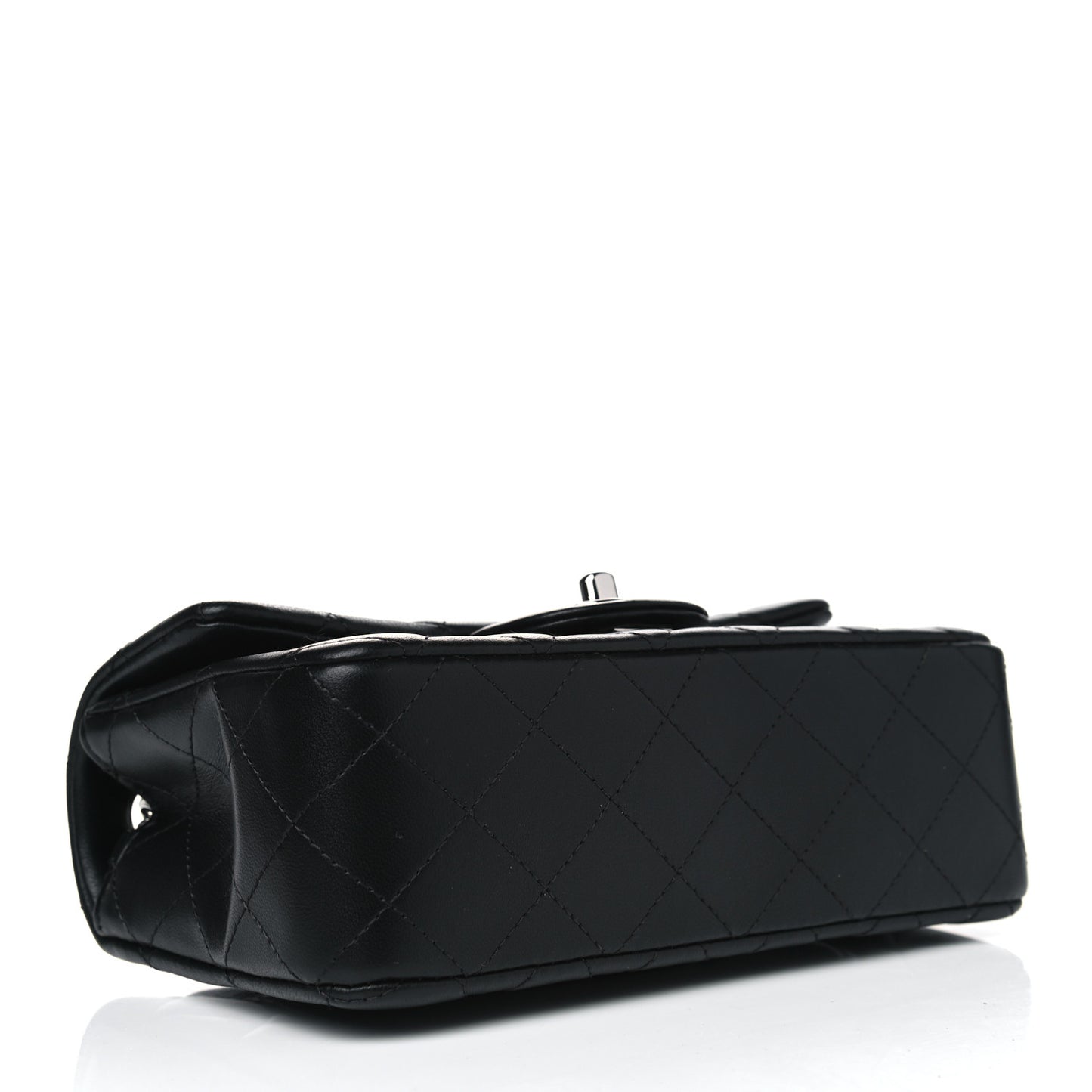 Lambskin Quilted Mini Rectangular Flap Black