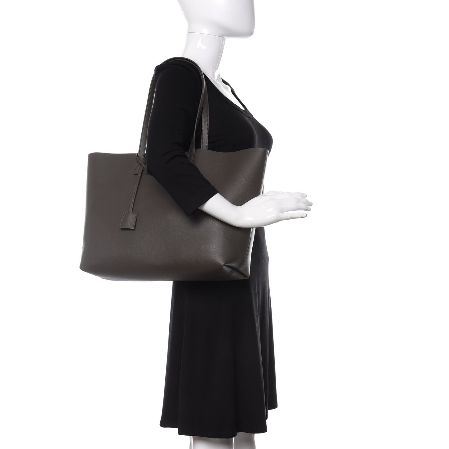 Calfskin Large Shopping Tote Pebble
