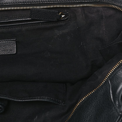 Alexander McQueen Pebbled Calfskin Large Skull Padlock Zip Around Tote Black 19 of 24