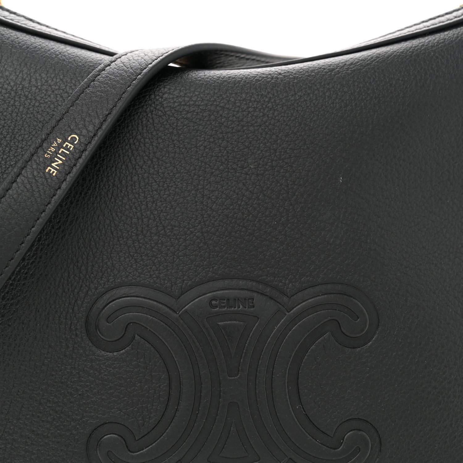 Celine Supple Calfskin Cuir Triomphe Small Heloise Shoulder Bag Black 7 of 10