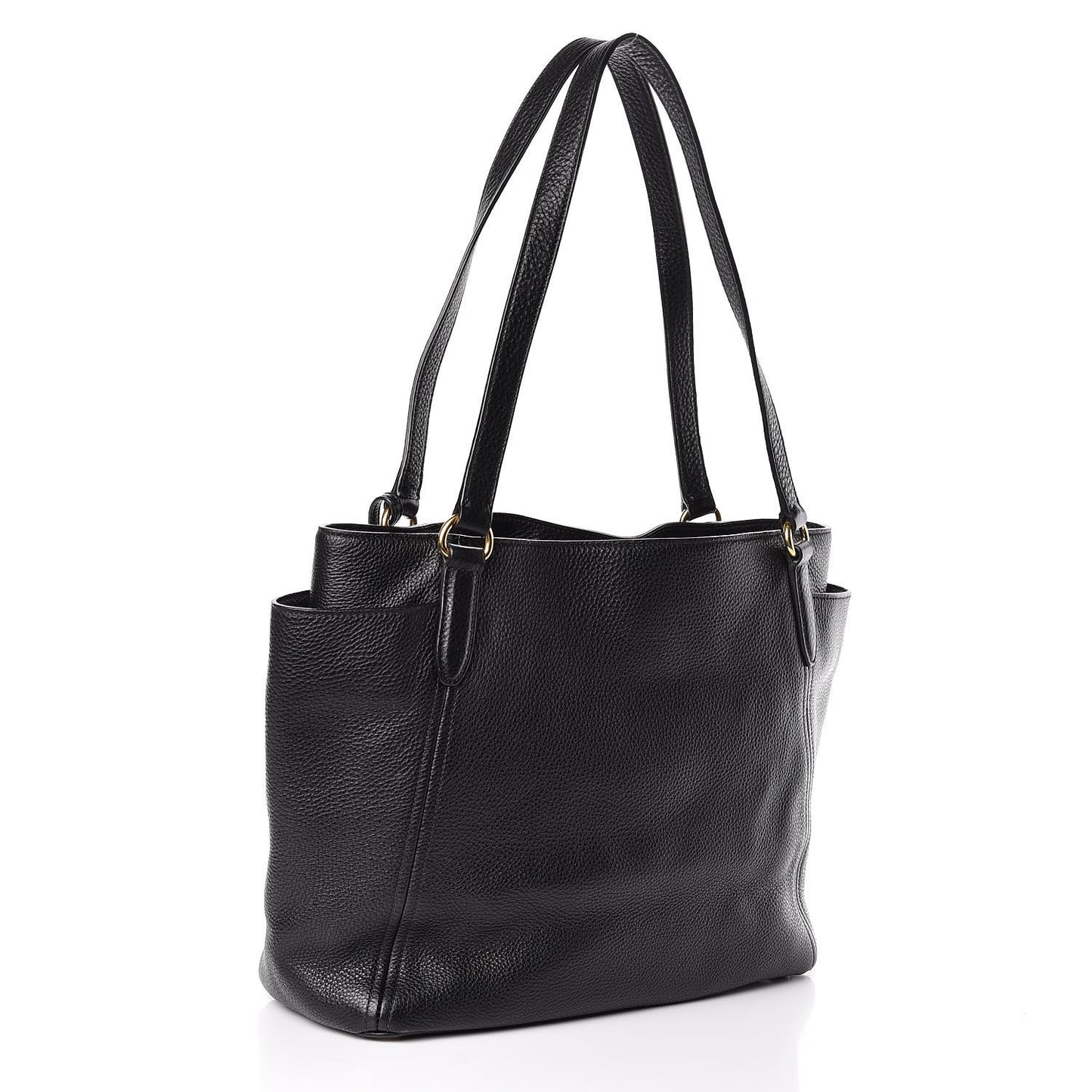 Vitello Daino Side Pocket Tote Black