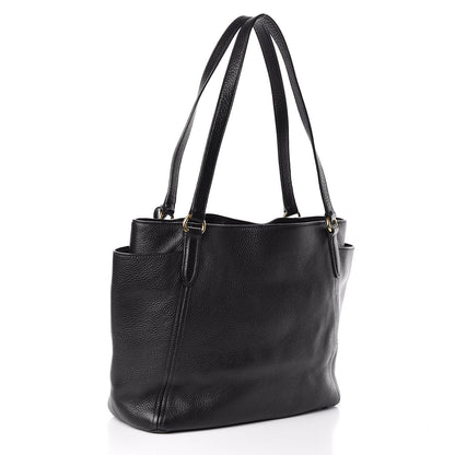 Prada Vitello Daino Side Pocket Tote Black 3 of 12