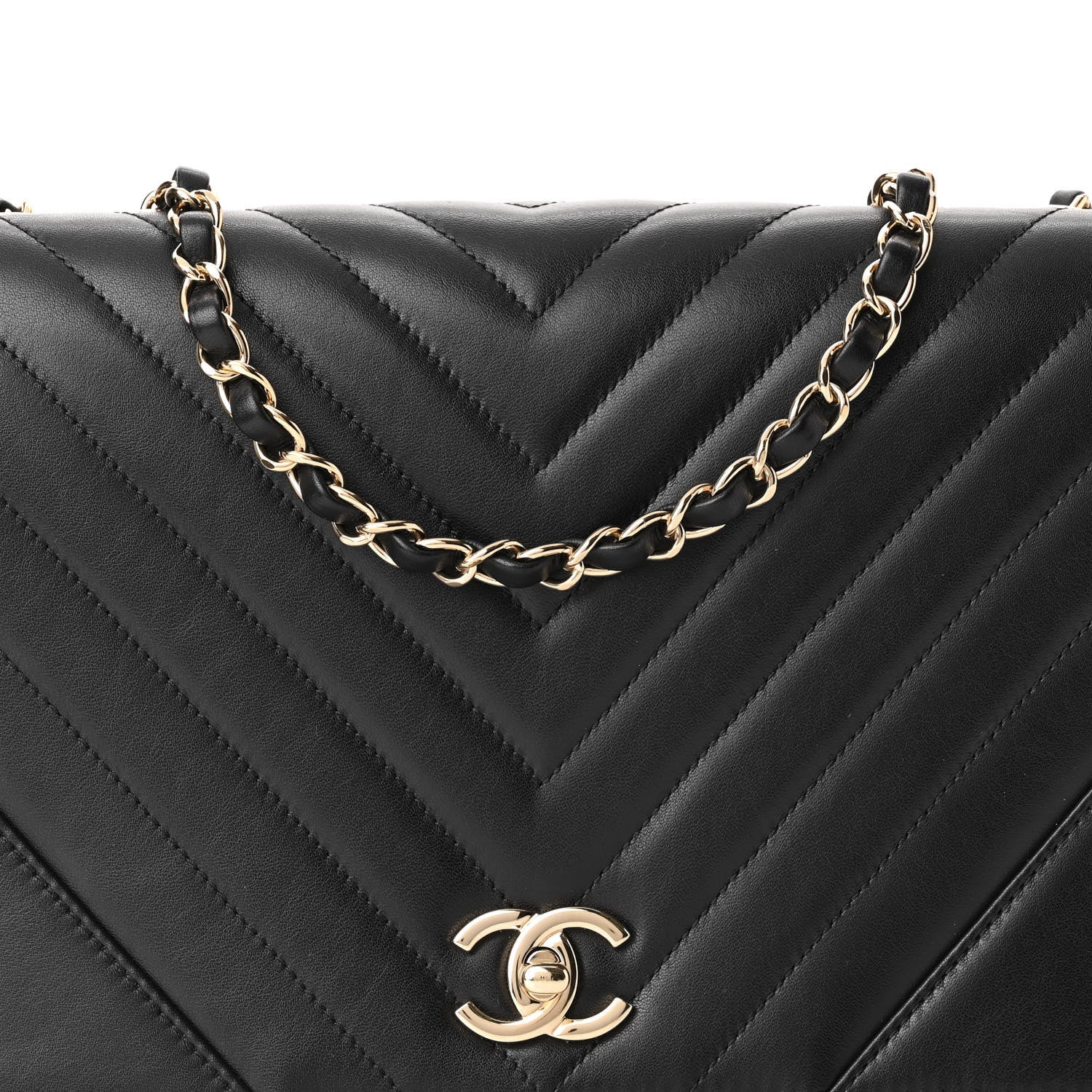 Chanel Lambskin Chevron Quilted Mini Statement Flap Black 8 of 10