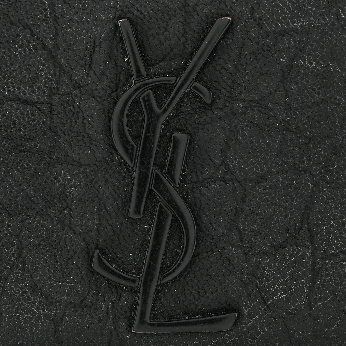 Calfskin Crocodile Embossed Monogram Credit Card Case Black