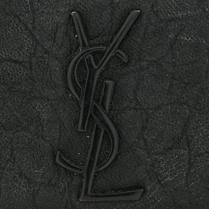 Saint Laurent Calfskin Crocodile Embossed Monogram Credit Card Case Black 10 of 10