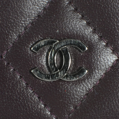 Chanel Lambskin Quilted Yen Wallet Plum 6 of 10