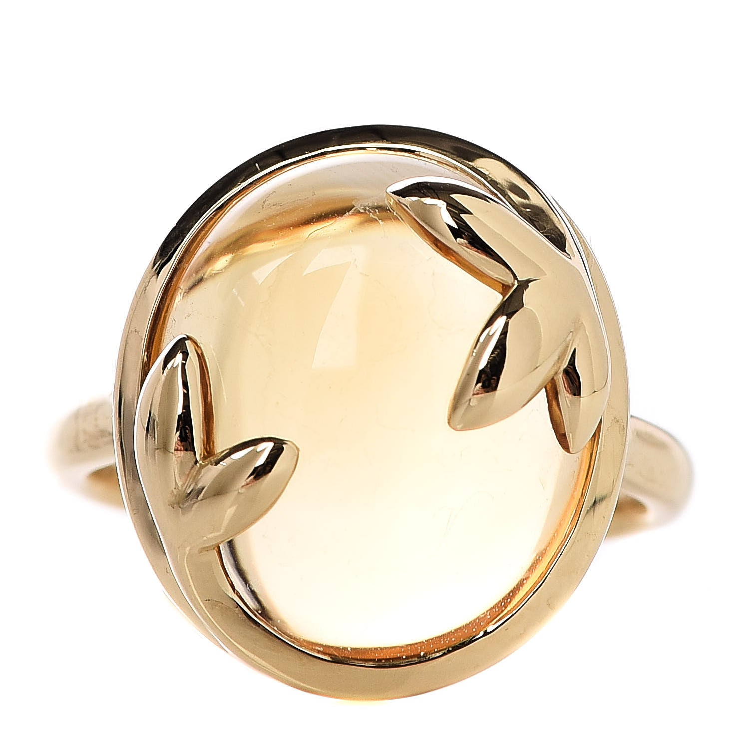 Tiffany 18K Yellow Gold Citrine Paloma Picasso Olive Leaf Ring 46 3.75 1 of 6