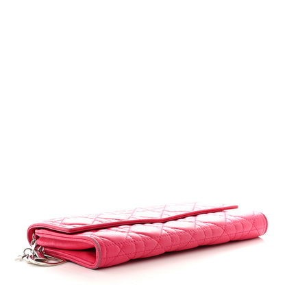 Christian Dior Lambskin Cannage Lady Dior Flap Wallet Pink 4 of 11