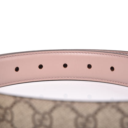 Gucci Selleria Calfskin GG Supreme Monogram Reversible 30mm Belt 85 34 Dark Cipria Beige Ebony 5 of 6