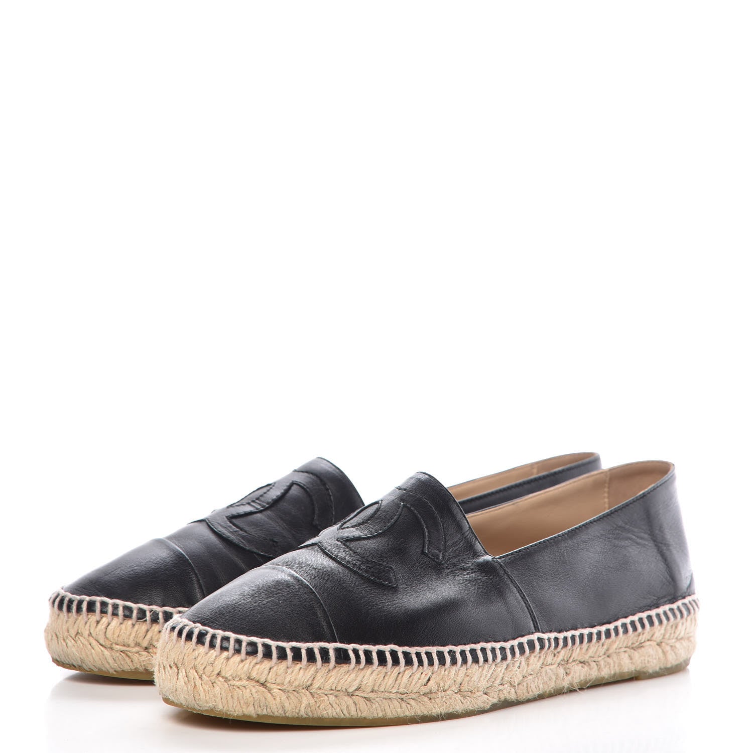 Chanel Lambskin CC Espadrilles 40 Black 3 of 12