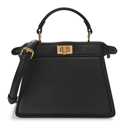 Fendi Shiny Nappa Petite Peekaboo I SEE U Satchel Black 1 of 11