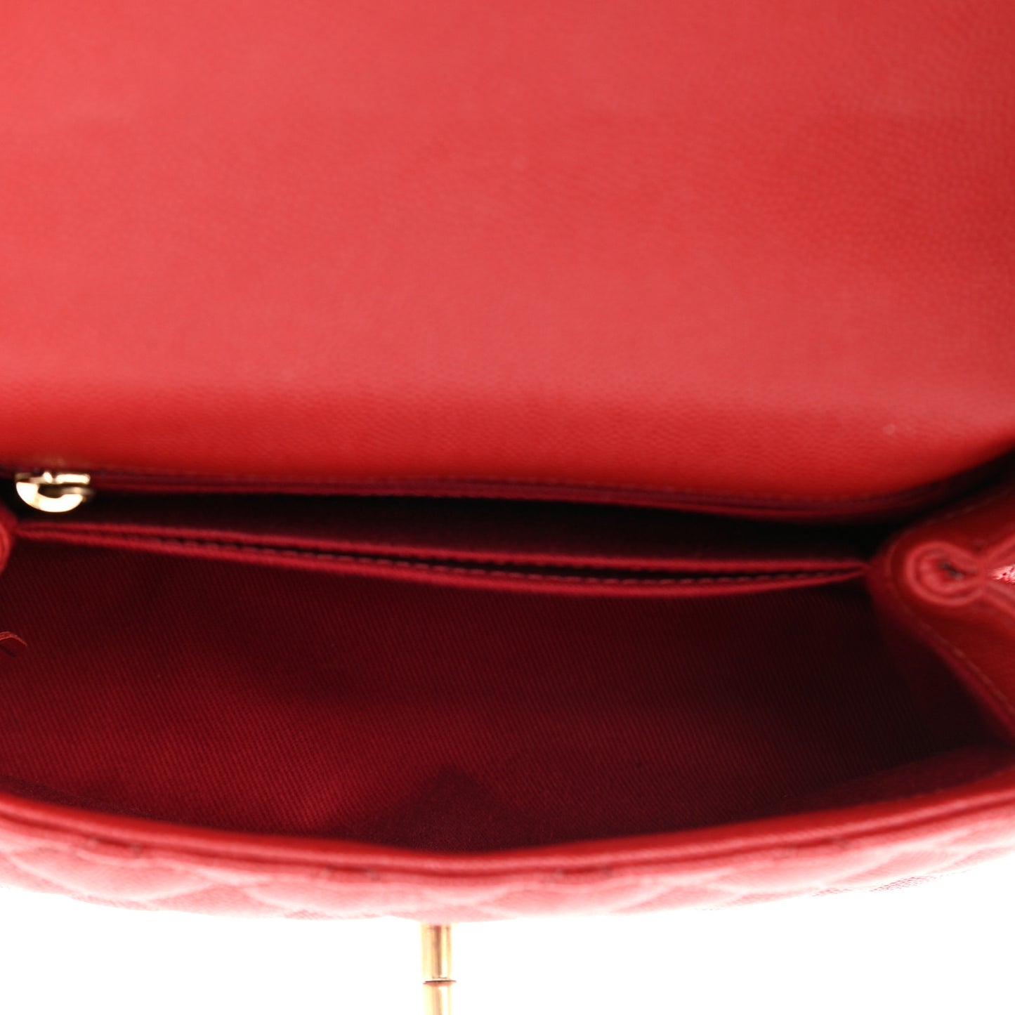 Caviar Quilted Mini Coco Handle Flap Red