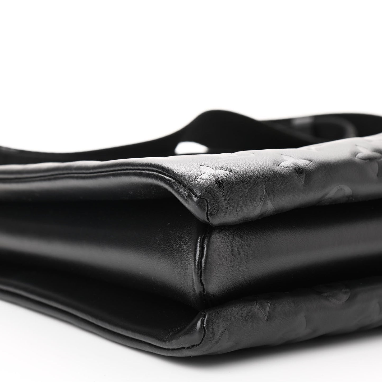 Lambskin Embossed Monogram Coussin MM Black