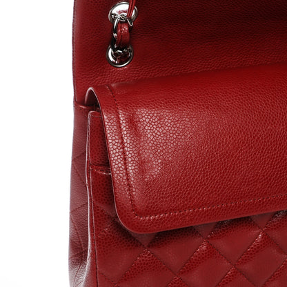 Chanel Caviar Quilted Jumbo Double Flap Red 9 of 9