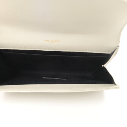 Saint Laurent Grain De Poudre Matelasse Chevron Monogram Envelope Clutch Blanc Vintage 5 of 11