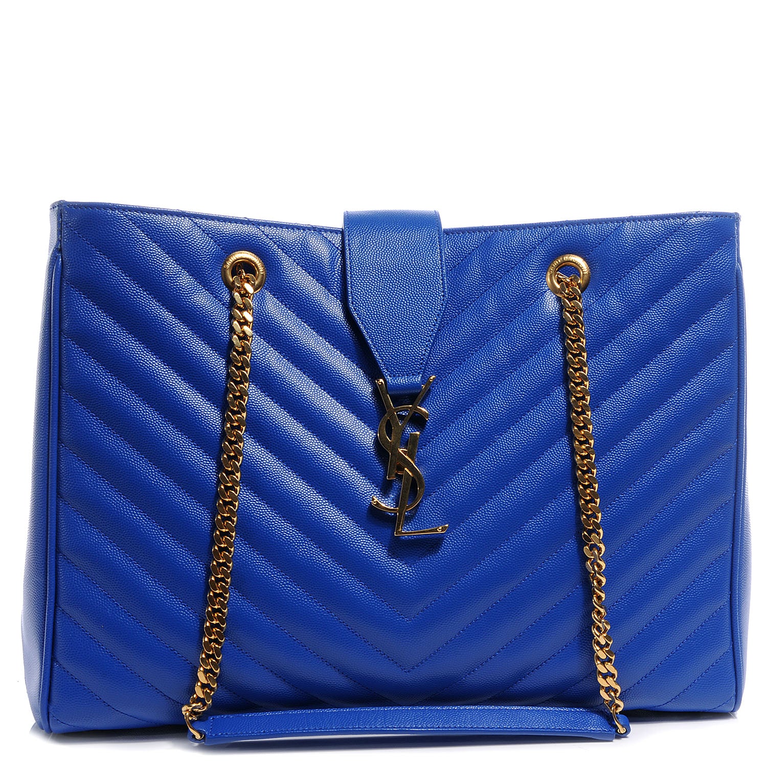 Saint Laurent Matelasse Chevron Cassandre Shopper Royal Blue 1 of 11