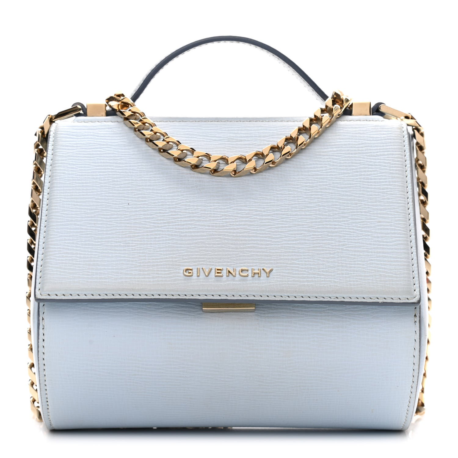 Givenchy Textured Calfskin Mini Pandora Box Chain Crossbody Bag Pale Blue 1 of 12