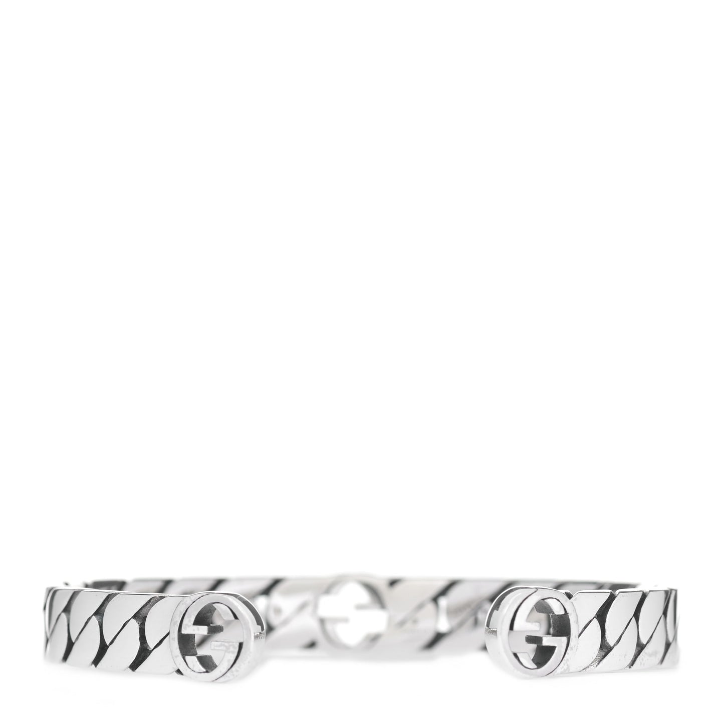 Sterling Silver Interlocking G Cuff Bracelet 19