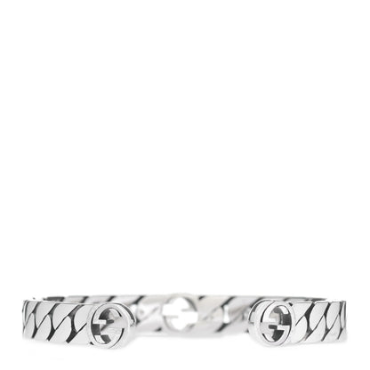 Gucci Sterling Silver Interlocking G Cuff Bracelet 19 3 of 7