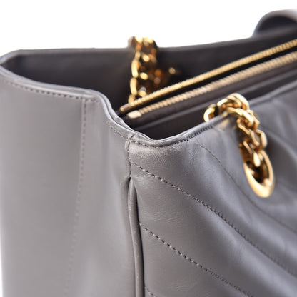 Saint Laurent Smooth Calfskin Matelasse Chevron Monogram Shopping Bag Grey 19 of 23