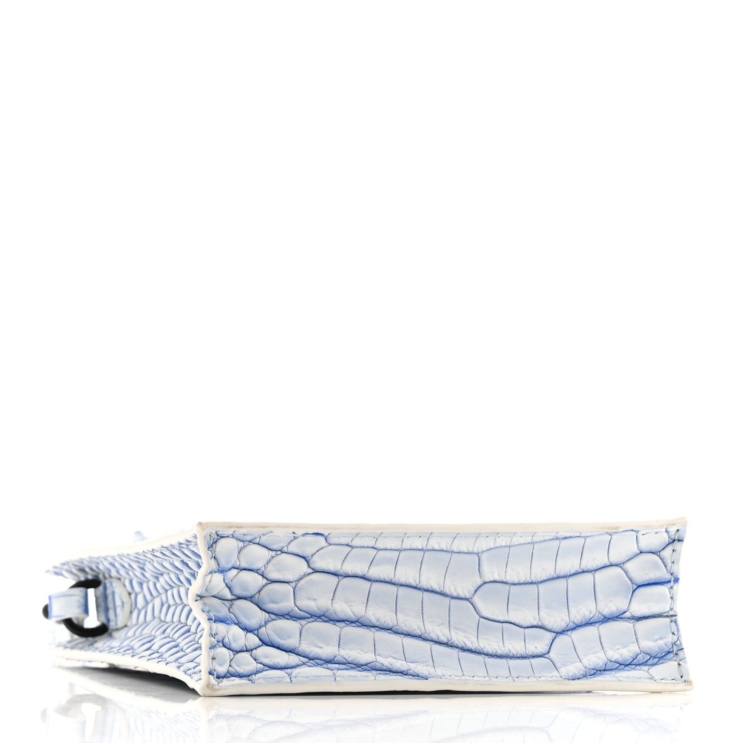 Crocodile Niloticus Sac Plat XS Mat Meringue White Blue