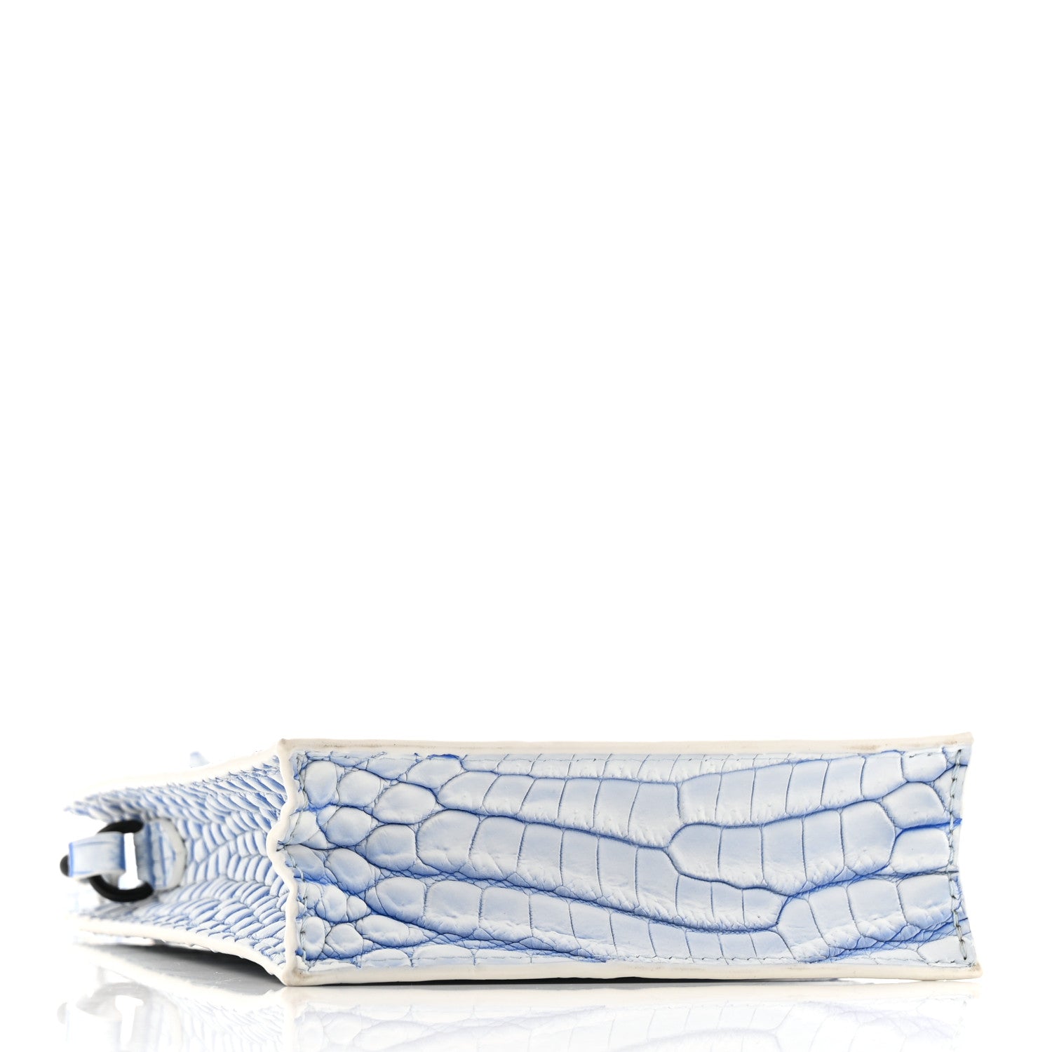 Louis Vuitton Crocodile Niloticus Sac Plat XS Mat Meringue White Blue 4 of 11