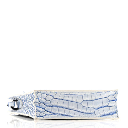 Louis Vuitton Crocodile Niloticus Sac Plat XS Mat Meringue White Blue 4 of 11