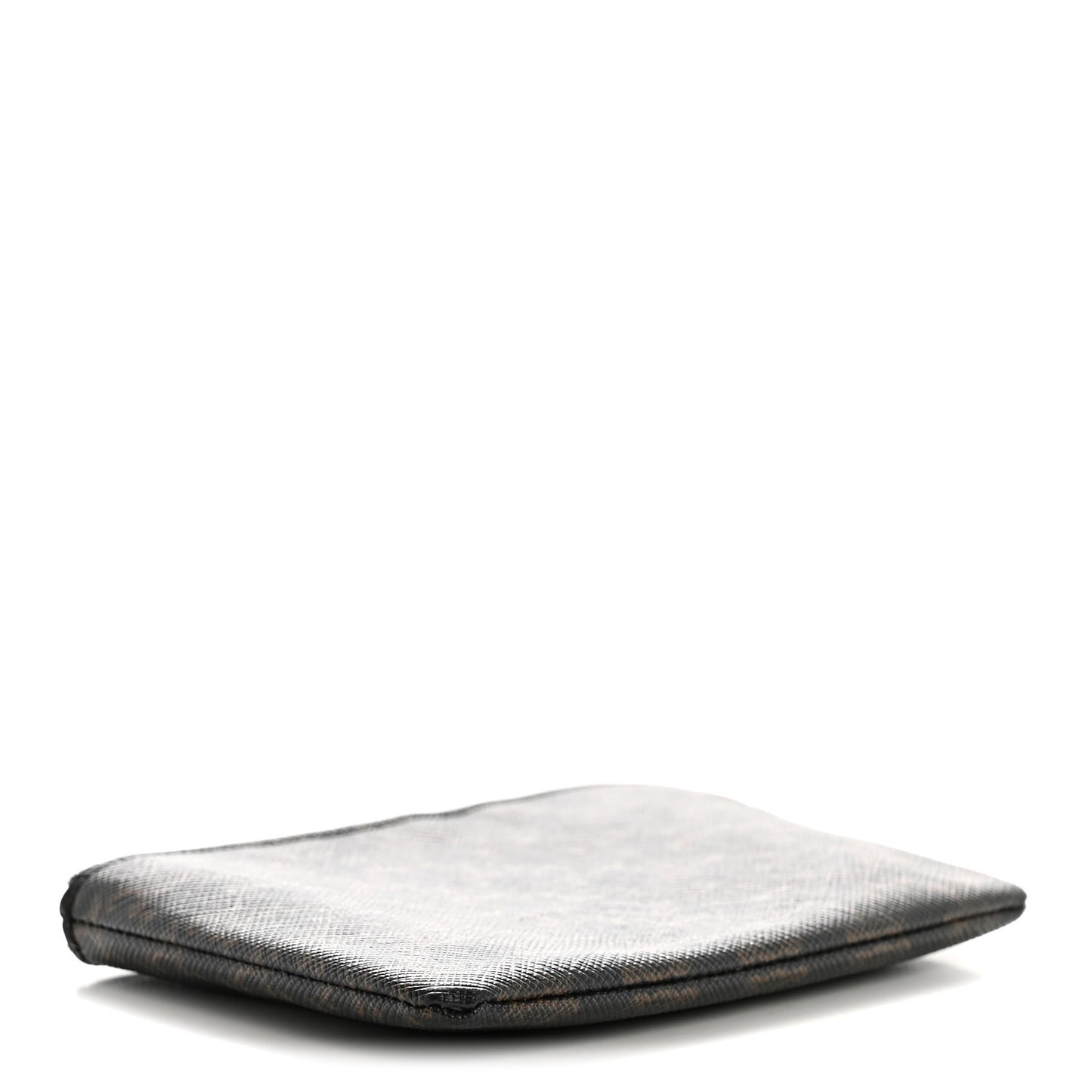 Triomphe Canvas Coin and Card Pouch With Hook Black