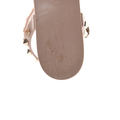 Valentino Garavani PVC Jelly Rockstud Caged Sandals 38 Poudre 12 of 14