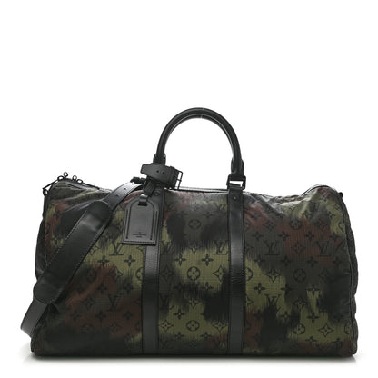 Louis Vuitton Nylon Monogram Camouflage Keepall Bandouliere 50 Kaki 1 of 8