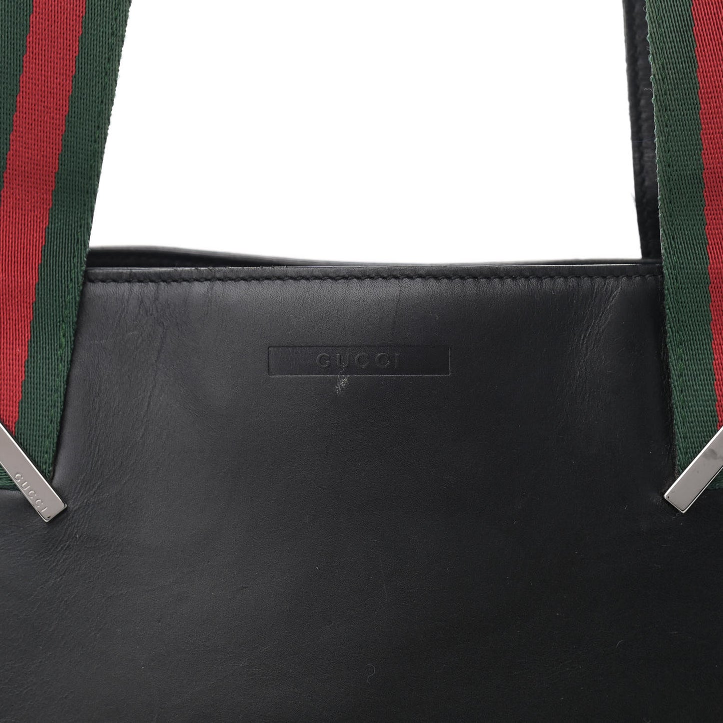 Calfskin Web Tote Black