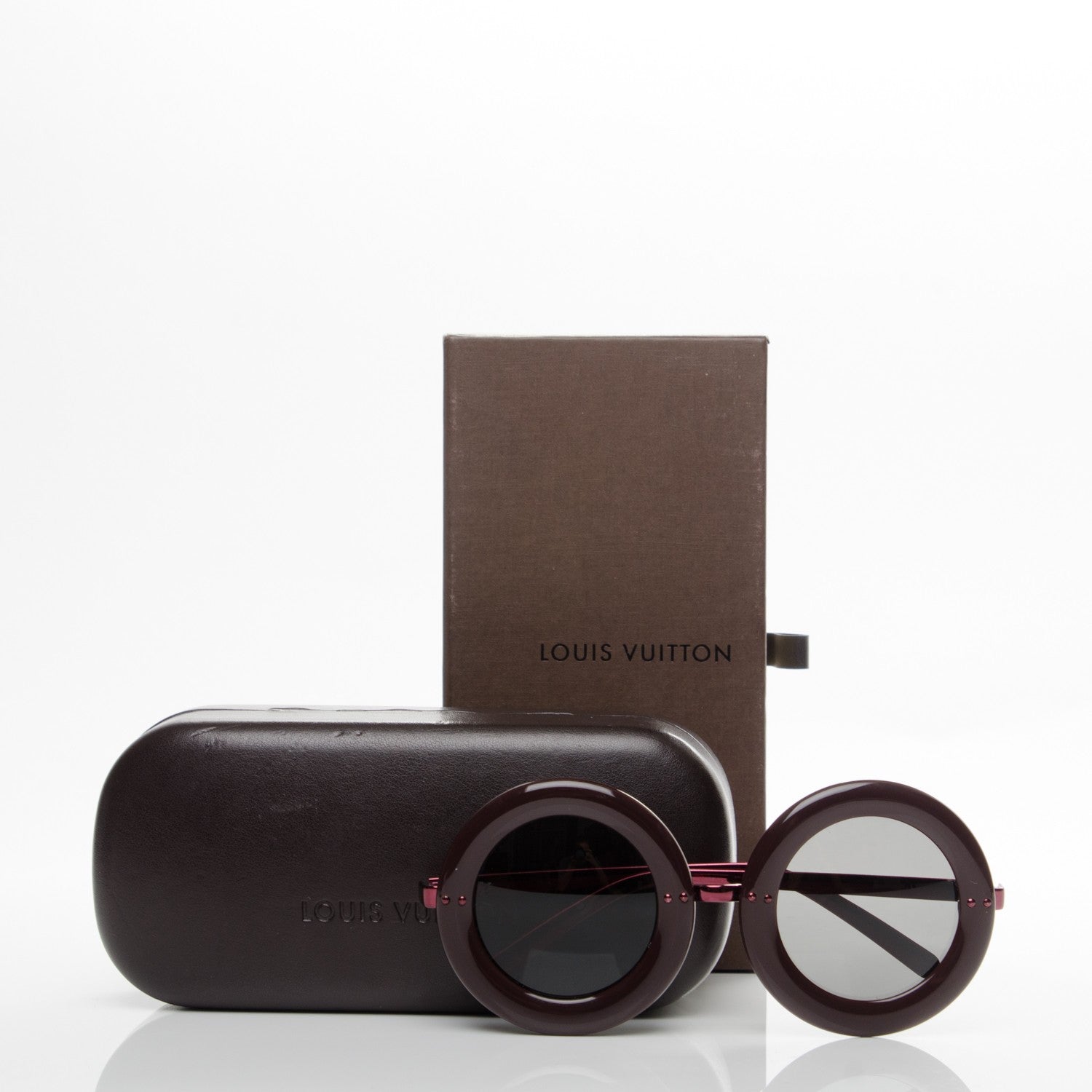 Louis Vuitton Round Nelly Sunglasses Z0504U Plum 6 of 6