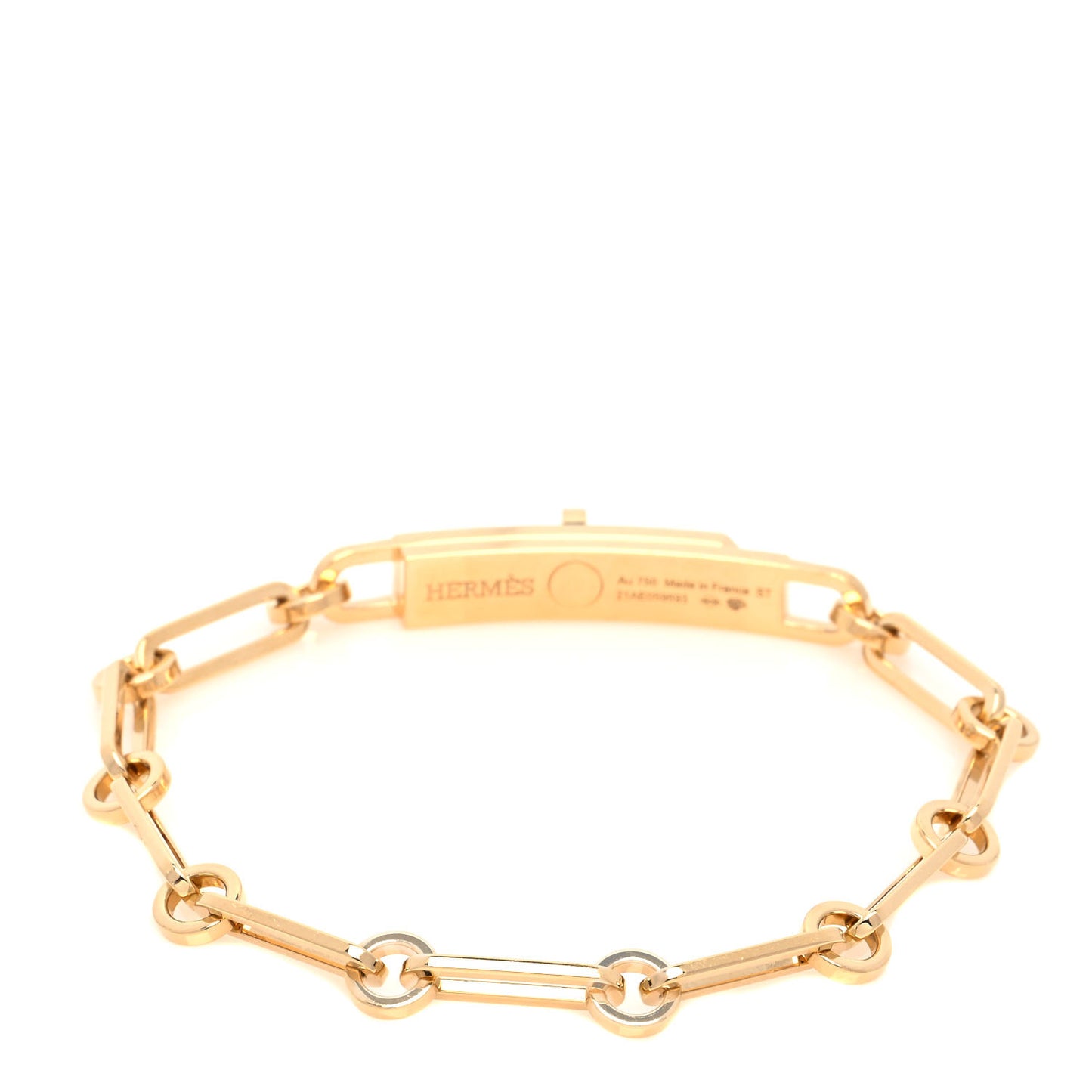 18K Yellow Gold Diamond Pave PM Kelly Chaine Bracelet ST