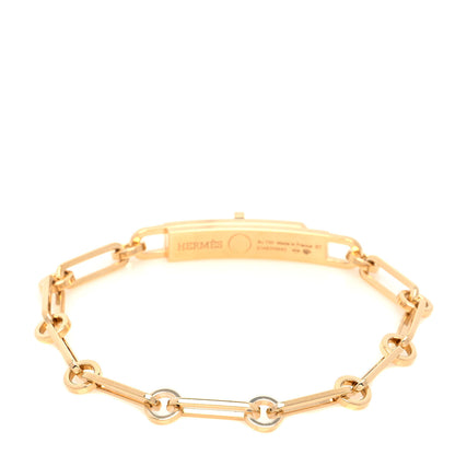 Hermes 18K Yellow Gold Diamond Pave PM Kelly Chaine Bracelet ST 3 of 5