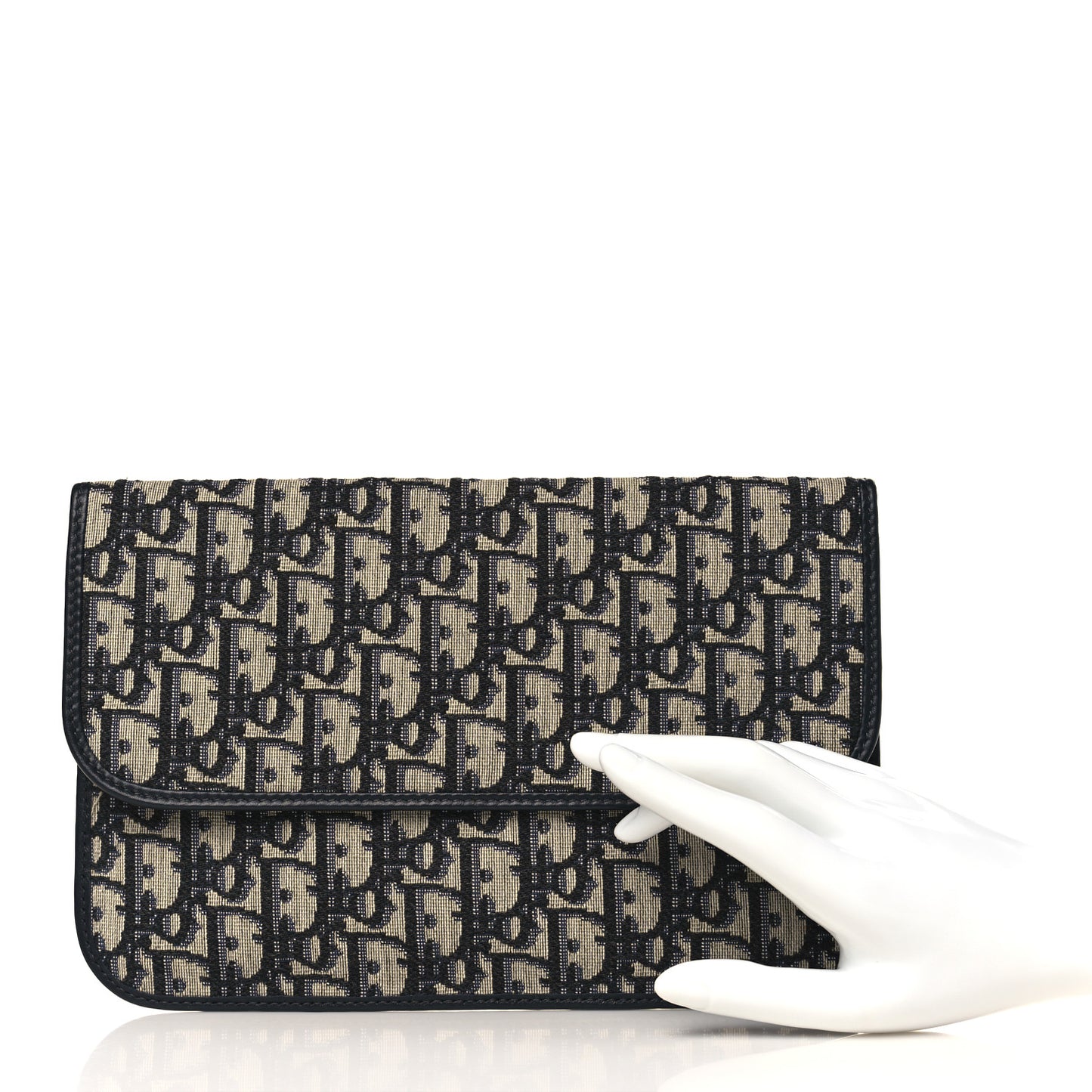 Oblique Flap Pouch Clutch Blue