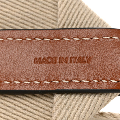 Celine Jacquard Wool Logo Long Strap Beige White 5 of 6