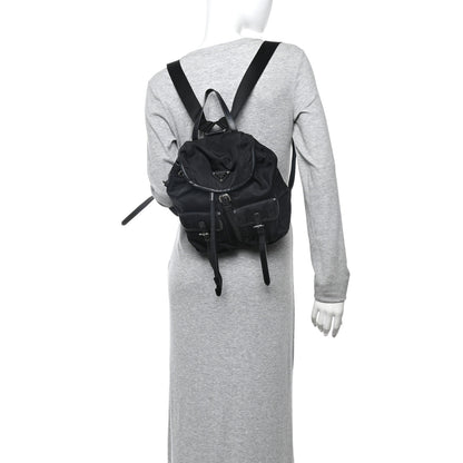Prada Tessuto Nylon Soft Calfskin Backpack Black 2 of 10
