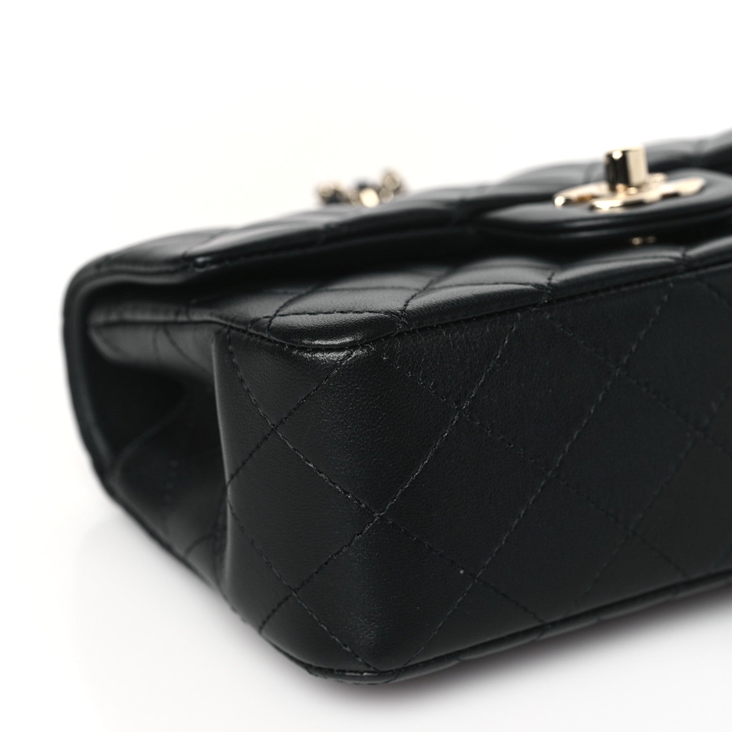 Chanel Lambskin Quilted Mini Top Handle Rectangular Flap Black 9 of 11