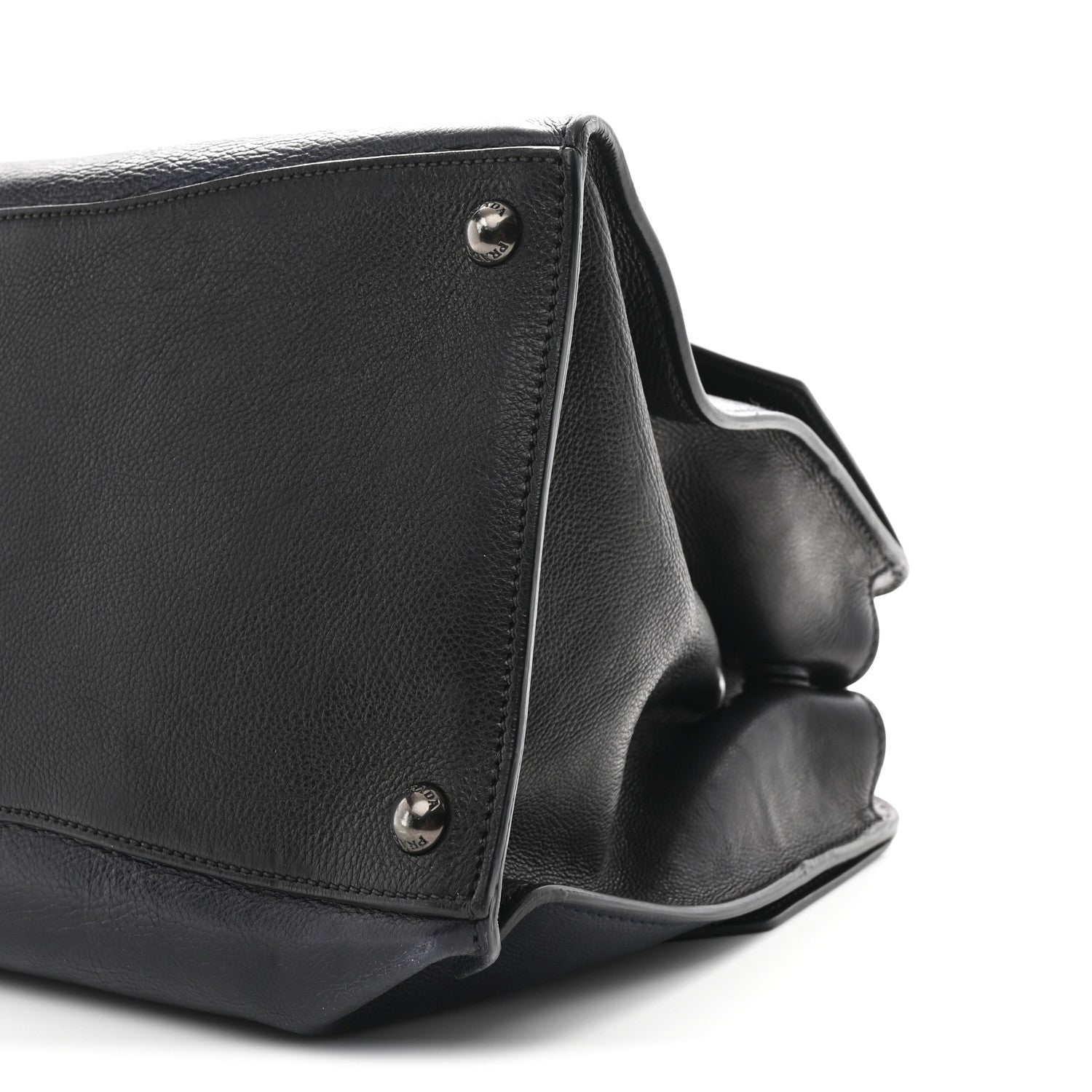 Prada Glace Calfskin Sound Tote Bag Baltico Black 10 of 10